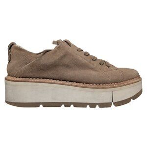 Dolce Vita Suede Toyah Platform Sneakers Womens Tan Brown Lace Up Shoes Size 8